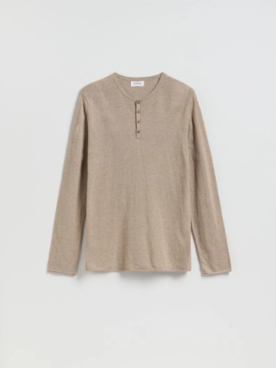 Zdjęcie produktu Reserved - Sweter henley - beżowy