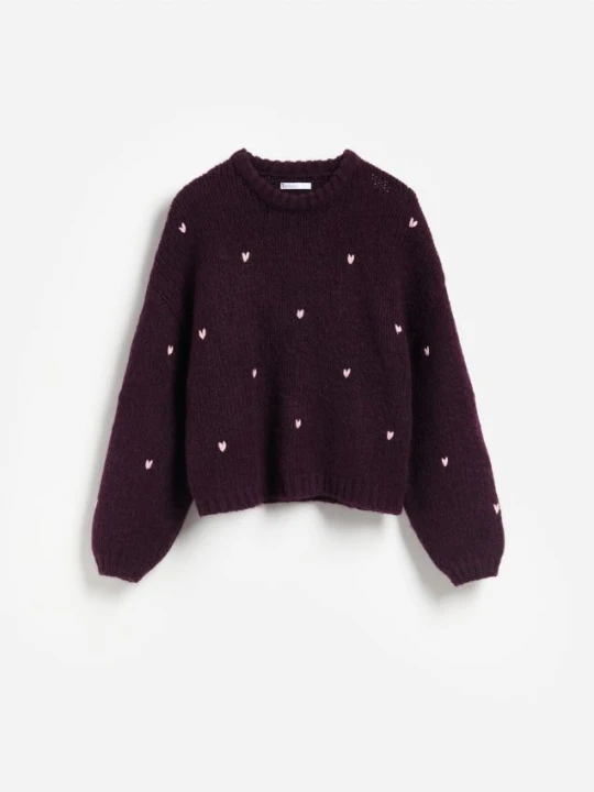 Zdjęcie produktu Reserved - Sweter oversize w serca - wielobarwny