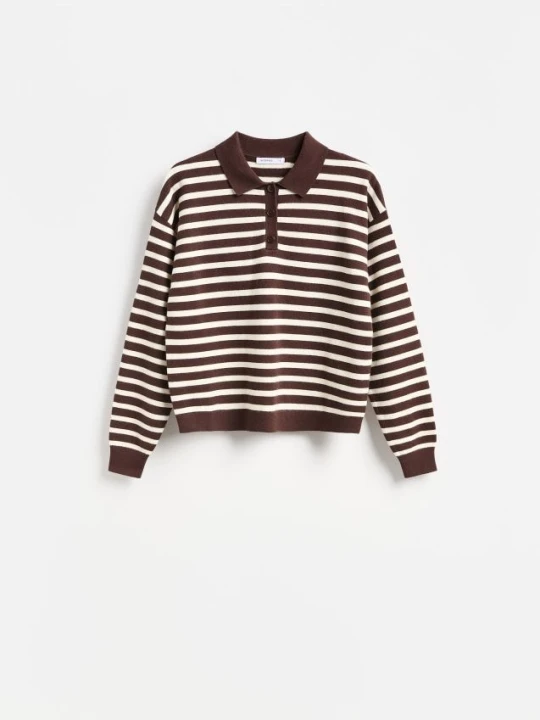 Zdjęcie produktu Reserved - Sweter polo - brązowy