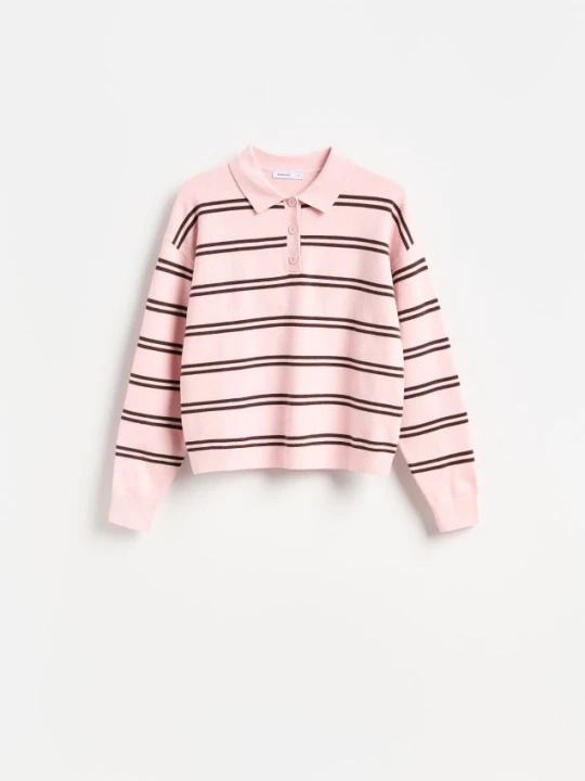 Zdjęcie produktu Reserved - Sweter polo - różowy