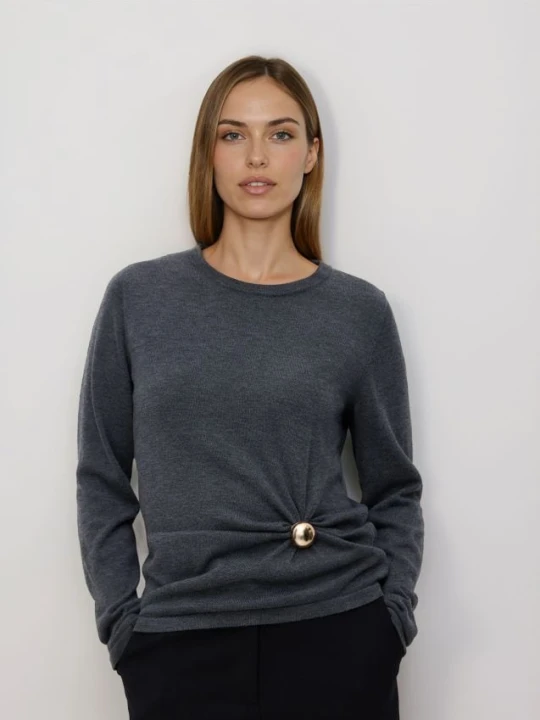 Zdjęcie produktu Reserved - Sweter z detalem - ciemnoszary
