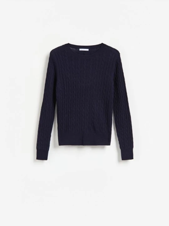 Zdjęcie produktu Reserved - Sweter z wełną merino - granatowy