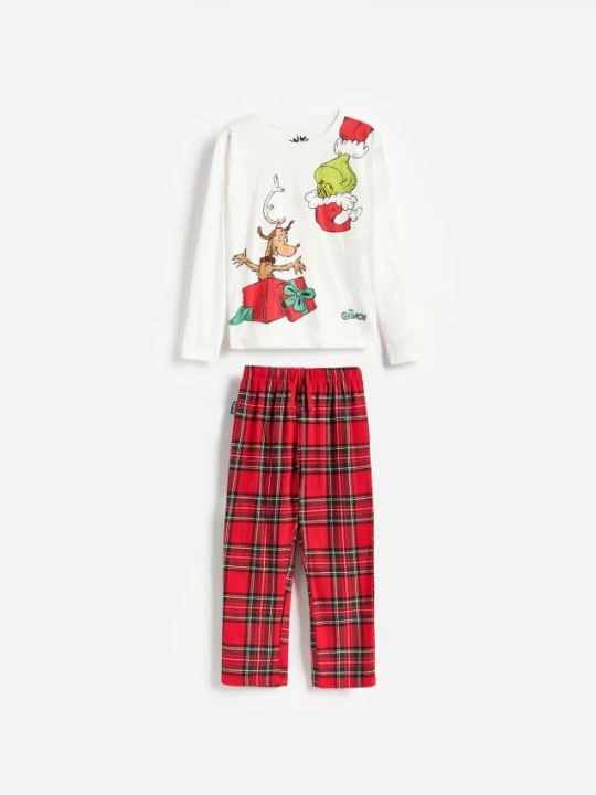 Zdjęcie produktu Reserved - Świąteczna piżama Grinch - złamana biel
