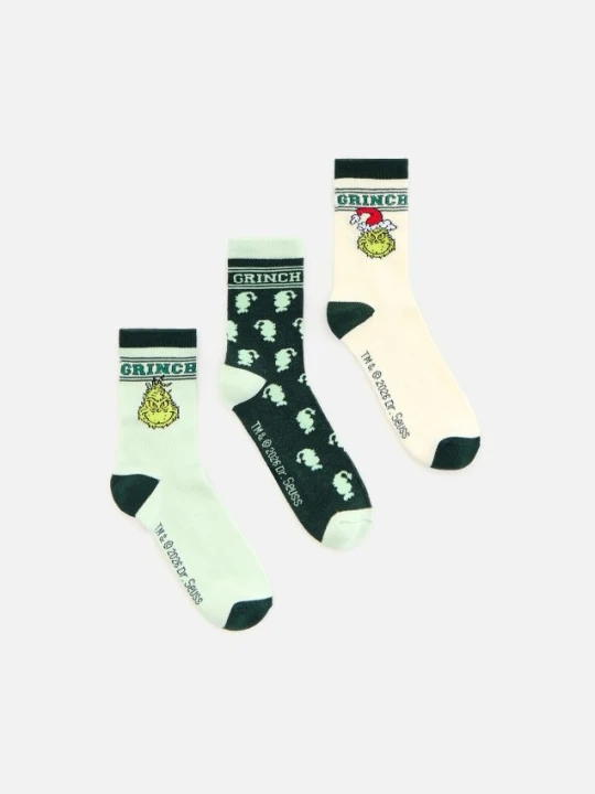 Zdjęcie produktu Reserved - Świąteczne skarpetki Grinch 3 pack - jasnozielony