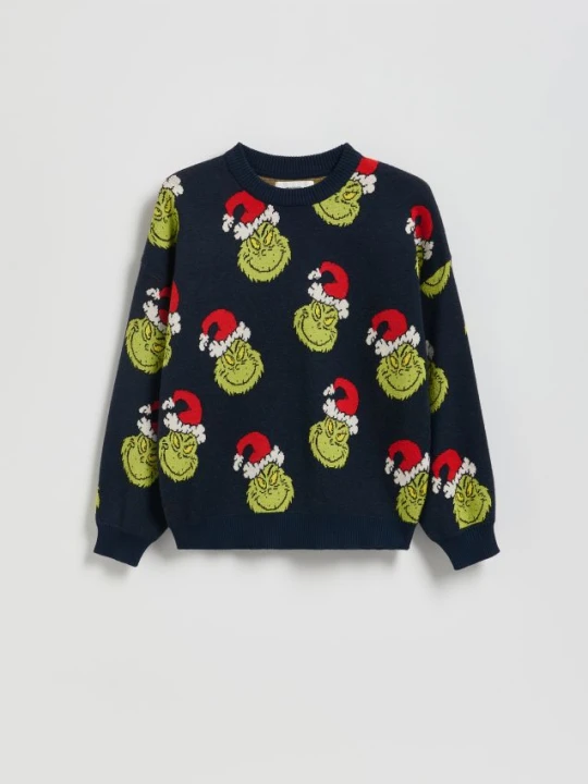 Zdjęcie produktu Reserved - Świąteczny sweter Grinch - granatowy