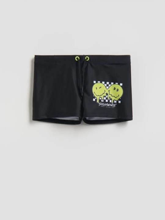 Zdjęcie produktu Reserved - Szorty kąpielowe SmileyWorld® - czarny
