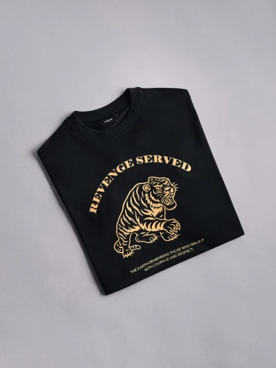 Zdjęcie produktu Reserved - T-shirt boxy z nadrukiem - czarny