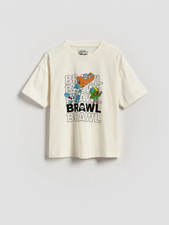 Zdjęcie produktu Reserved - T-shirt Brawl Stars - złamana biel