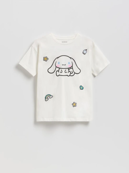 Zdjęcie produktu Reserved - T-shirt Cinnamoroll - złamana biel