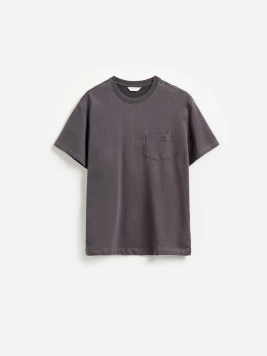 Zdjęcie produktu Reserved - T-shirt comfort z kieszonką - ciemnoszary