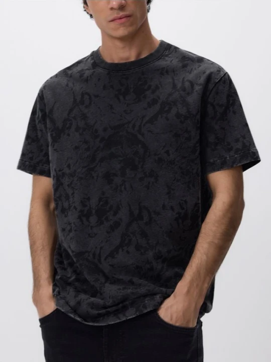 Zdjęcie produktu Reserved - T-shirt comfort z nadrukiem - czarny