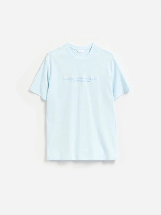 Zdjęcie produktu Reserved - T-shirt comfort z nadrukiem - jasnoniebieski
