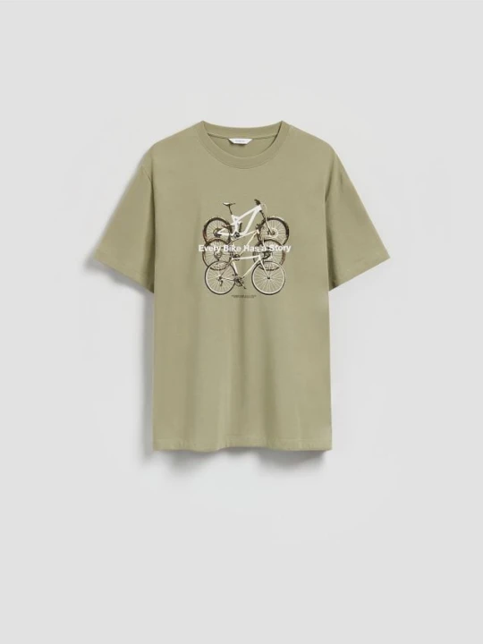 Zdjęcie produktu Reserved - T-shirt comfort z nadrukiem - jasnozielony