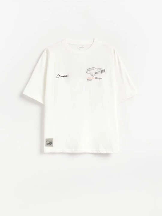 Zdjęcie produktu Reserved - T-shirt Ford Cougar - beżowy