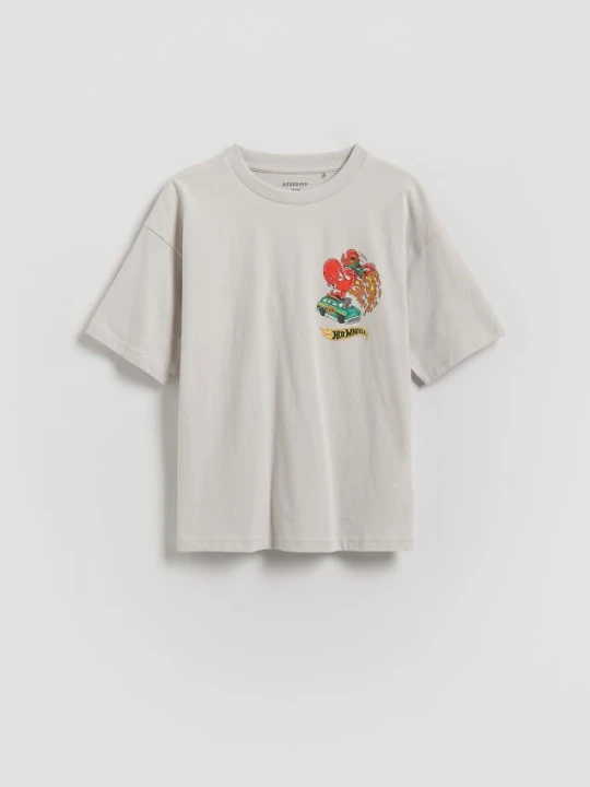 Zdjęcie produktu Reserved - T-shirt Hot Wheels - jasnoszary