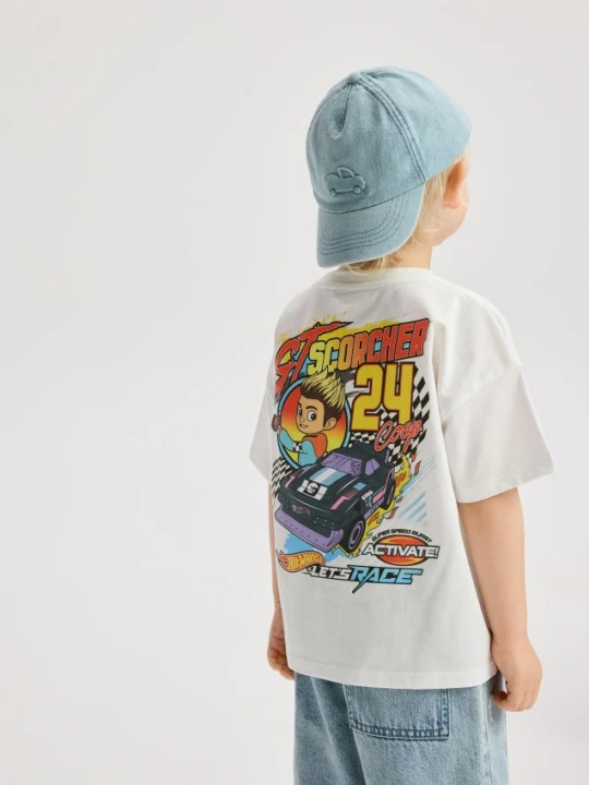 Zdjęcie produktu Reserved - T-shirt Hot Wheels Let's Race - złamana biel