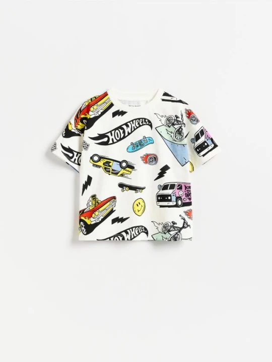 Zdjęcie produktu Reserved - T-shirt Hot Wheels - złamana biel