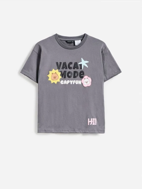 Zdjęcie produktu Reserved - T-shirt Kapibara CapyFun - ciemnoszary