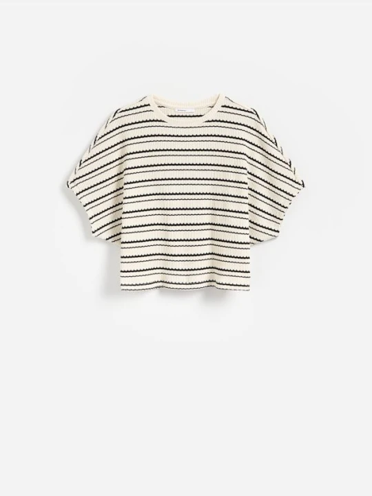 Zdjęcie produktu Reserved - T-shirt kimono w paski - wielobarwny