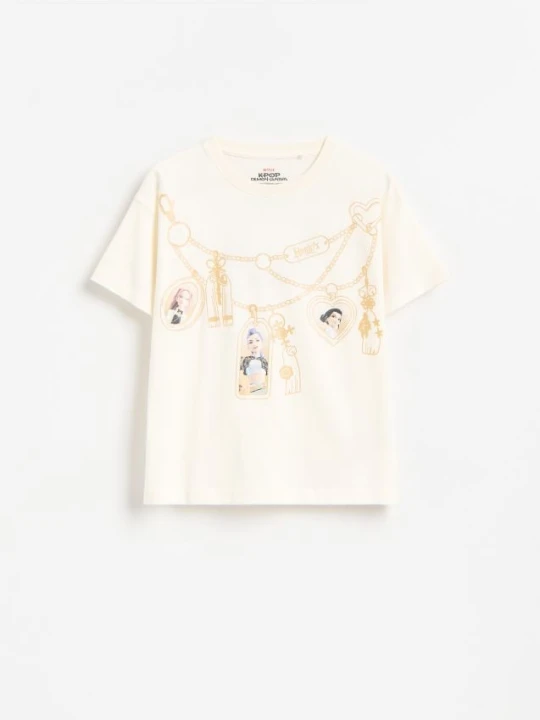 Zdjęcie produktu Reserved - T-shirt Kpop Demon Hunters™ - złamana biel