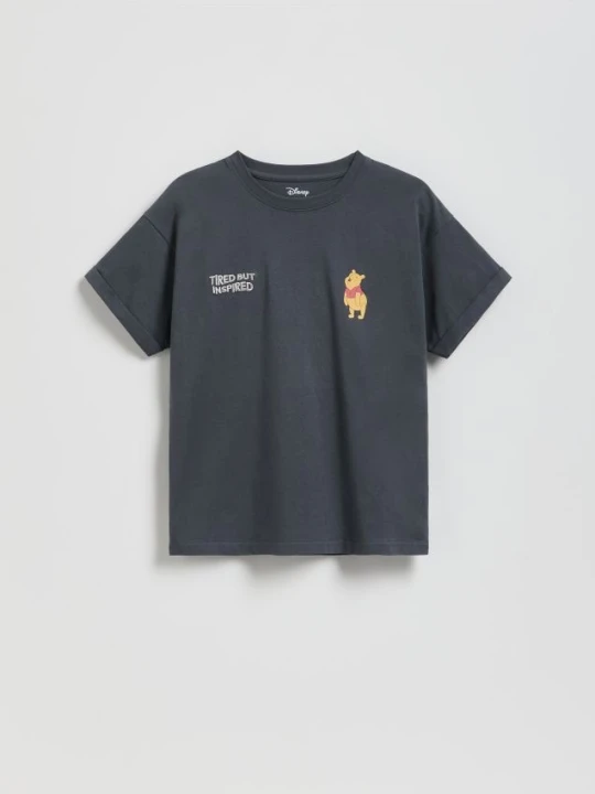 Zdjęcie produktu Reserved - T-shirt Kubuś i Przyjaciele - ciemnoszary