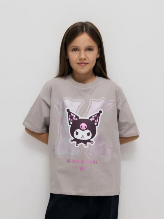 Zdjęcie produktu Reserved - T-shirt Kuromi - jasnoszary