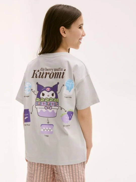 Zdjęcie produktu Reserved - T-shirt Kuromi - jasnoszary