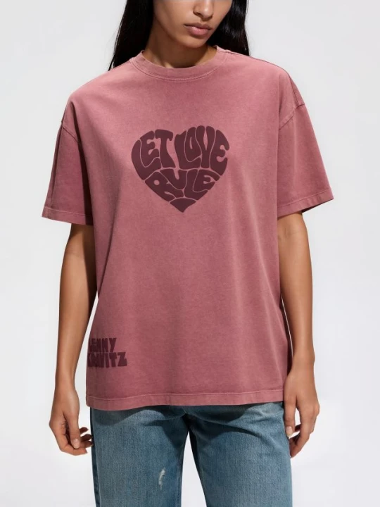 Zdjęcie produktu Reserved - T-shirt Lenny Kravitz - brudny róż