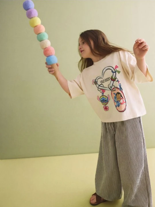 Zdjęcie produktu Reserved - T-shirt Lilo i Stitch - kremowy