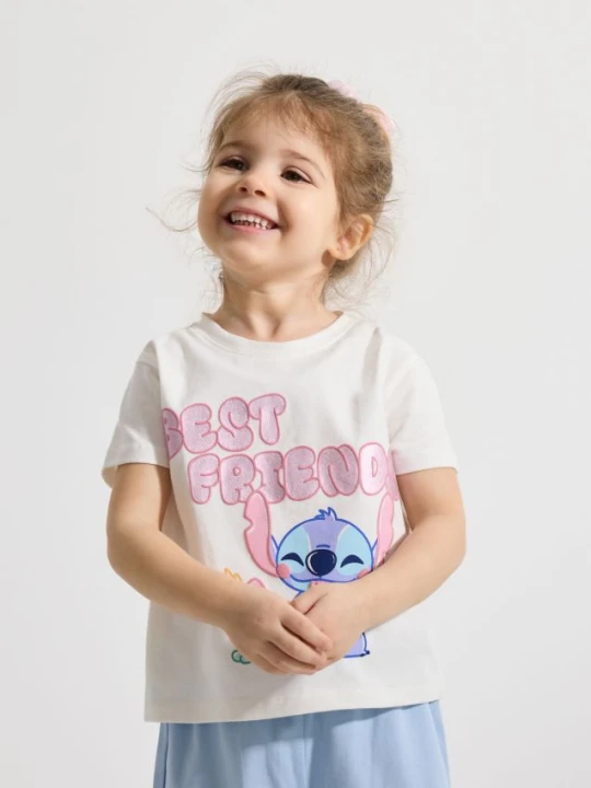 Zdjęcie produktu Reserved - T-shirt Lilo i Stitch - złamana biel