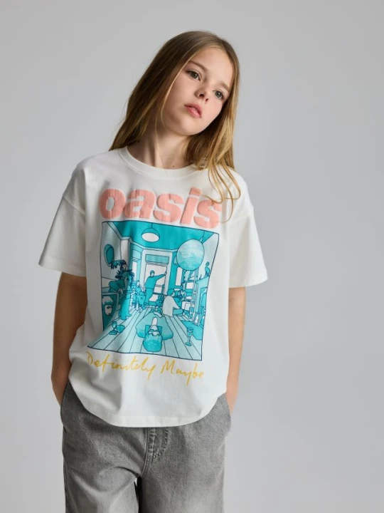 Zdjęcie produktu Reserved - T-shirt Oasis - złamana biel
