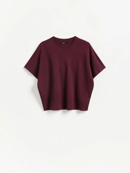 Zdjęcie produktu Reserved - T-shirt oversize - ciemnofioletowy