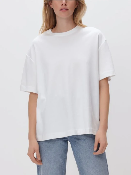 Zdjęcie produktu Reserved - T-shirt oversize z merceryzowanej bawełny - biały