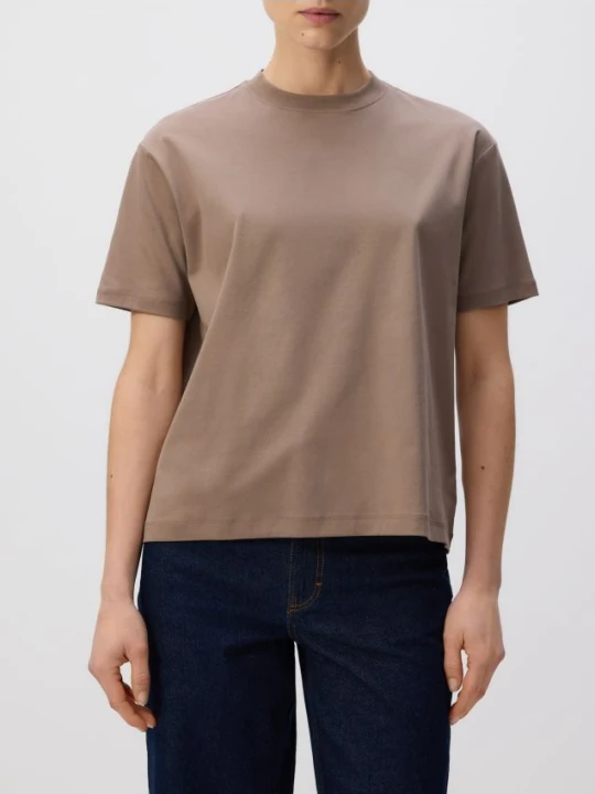 Zdjęcie produktu Reserved - T-shirt oversize z merceryzowanej bawełny - brązowy