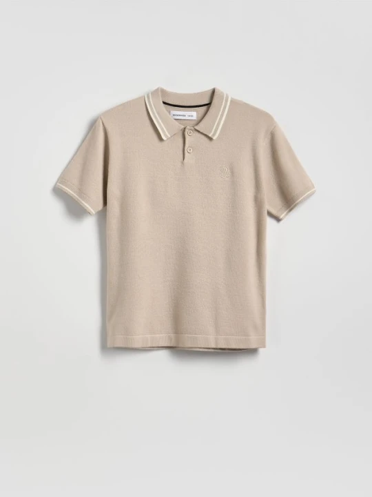 Zdjęcie produktu Reserved - T-shirt polo - kremowy