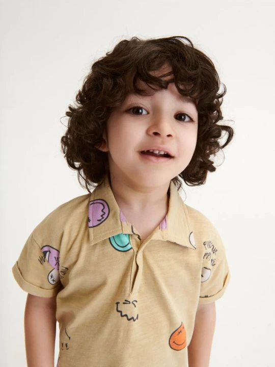 Zdjęcie produktu Reserved - T-shirt polo SmileyWorld® - beżowy