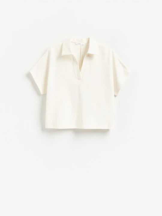 Zdjęcie produktu Reserved - T-shirt polo - złamana biel