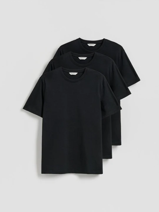 Zdjęcie produktu Reserved - T-shirt regular 3 pack - czarny