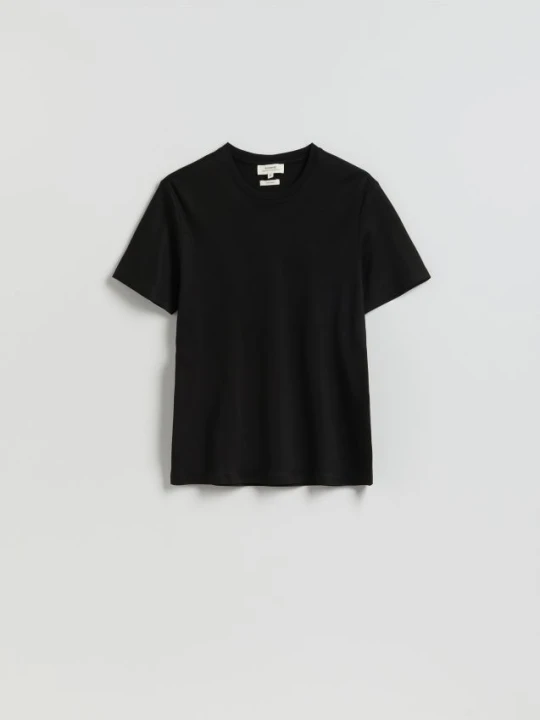 Zdjęcie produktu Reserved - T-shirt regular fit z lyocellem - czarny