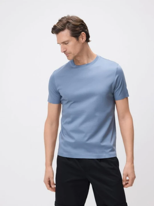 Zdjęcie produktu Reserved - T-shirt regular fit z lyocellem - niebieski