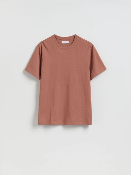 Zdjęcie produktu Reserved - T-shirt regular z bawełny - brązowy