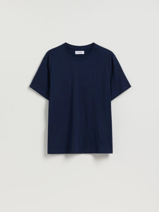 Zdjęcie produktu Reserved - T-shirt regular z bawełny - granatowy