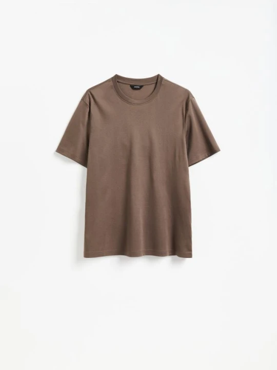 Zdjęcie produktu Reserved - T-shirt regular z bawełny merceryzowanej - oliwkowy