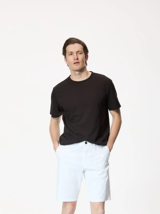 Zdjęcie produktu Reserved - T-shirt regular z lnem - brązowy
