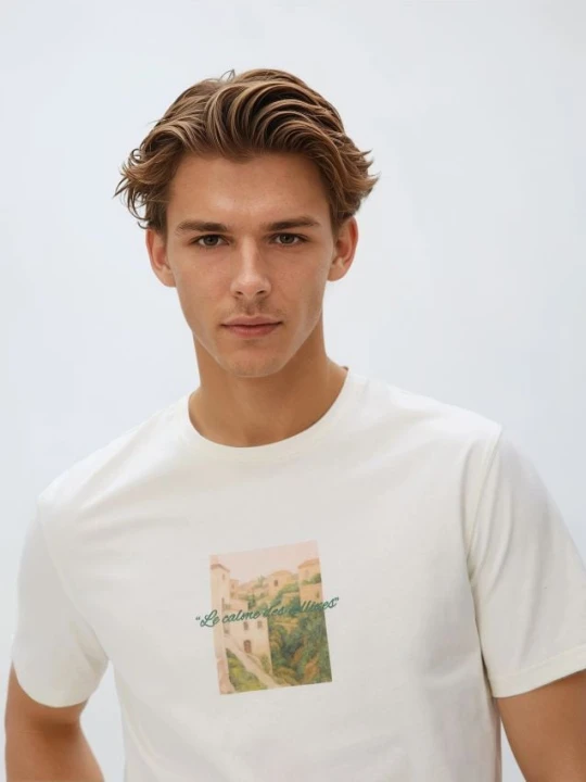 Zdjęcie produktu Reserved - T-shirt regular z merceryzowanej bawełny - złamana biel