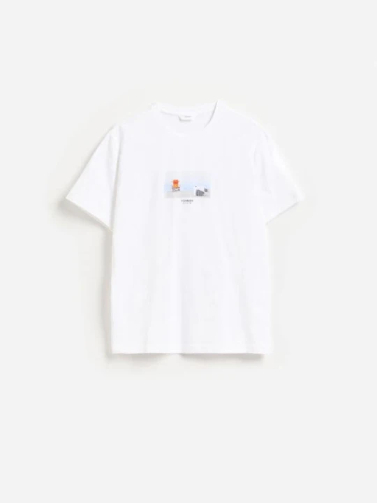 Zdjęcie produktu Reserved - T-shirt regular z nadrukiem - biały