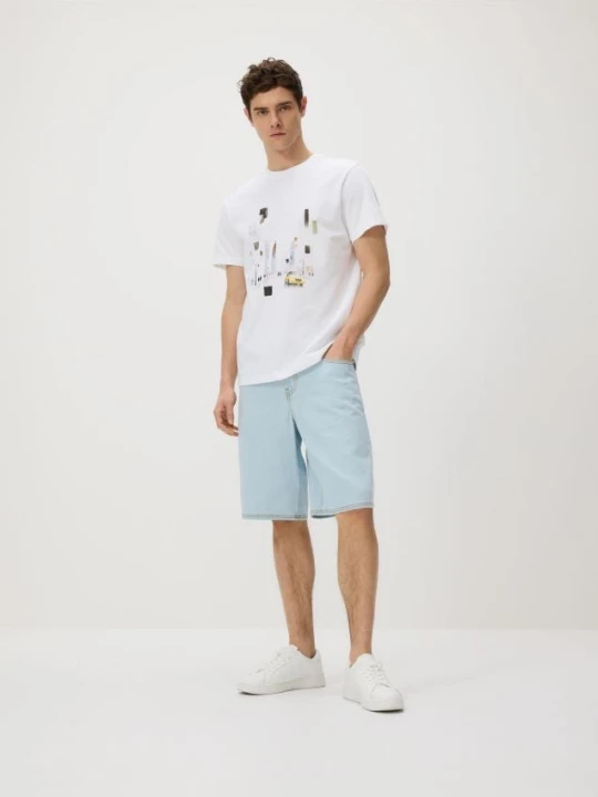 Zdjęcie produktu Reserved - T-shirt regular z nadrukiem - biały