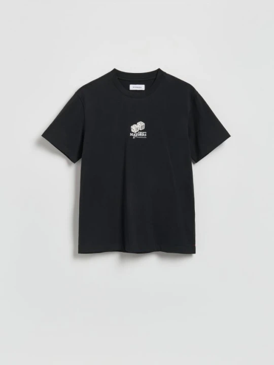 Zdjęcie produktu Reserved - T-shirt regular z nadrukiem - czarny