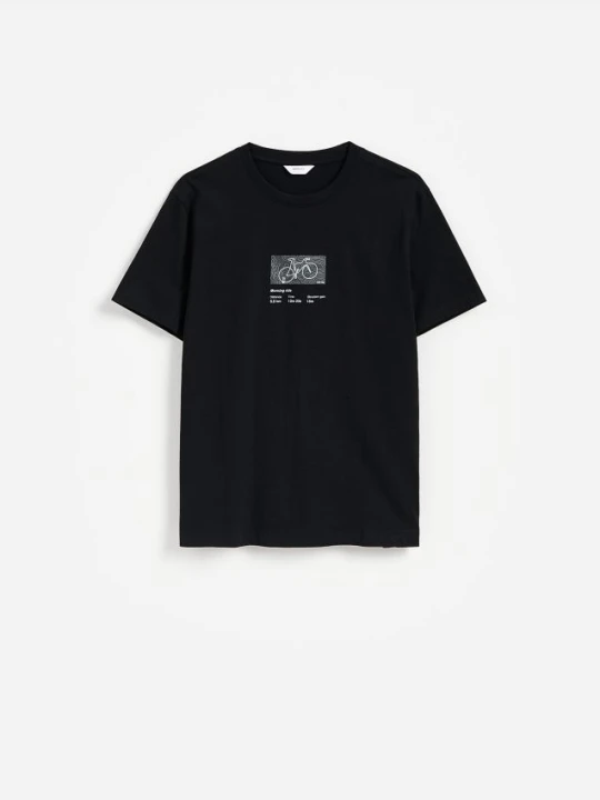 Zdjęcie produktu Reserved - T-shirt regular z nadrukiem - czarny