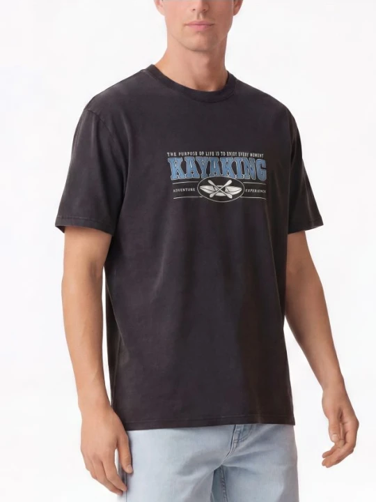 Zdjęcie produktu Reserved - T-shirt regular z nadrukiem - czarny